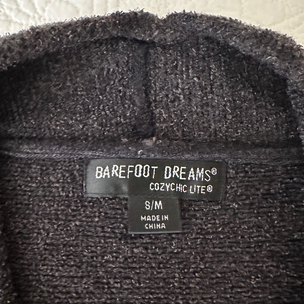 Barefoot Dreams Gray CozyChic Light Island Wrap Cardigan Sweater Sz S/M - Picture 3 of 12